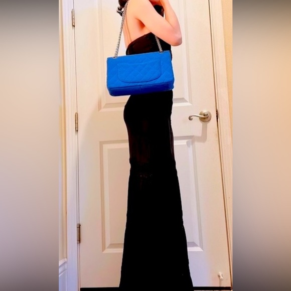 Chanel bag Chanel 2.55 shoulder bag in Blue quilted canvas - Picture 4 of 9